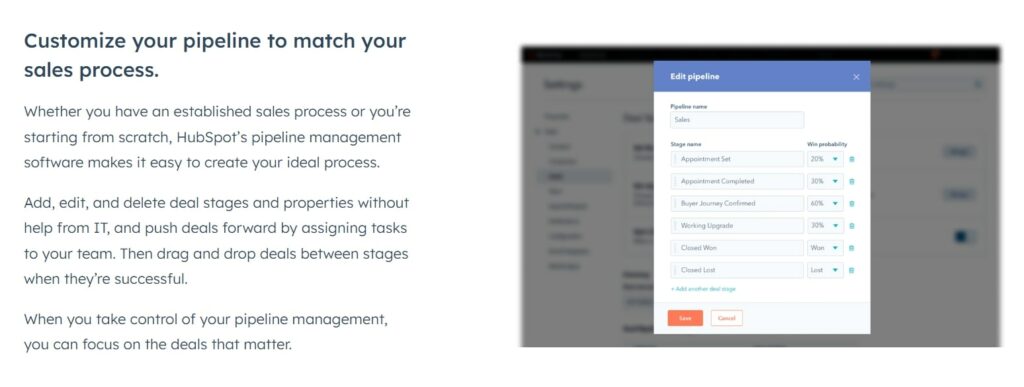 HubSpot CRM pipeline management