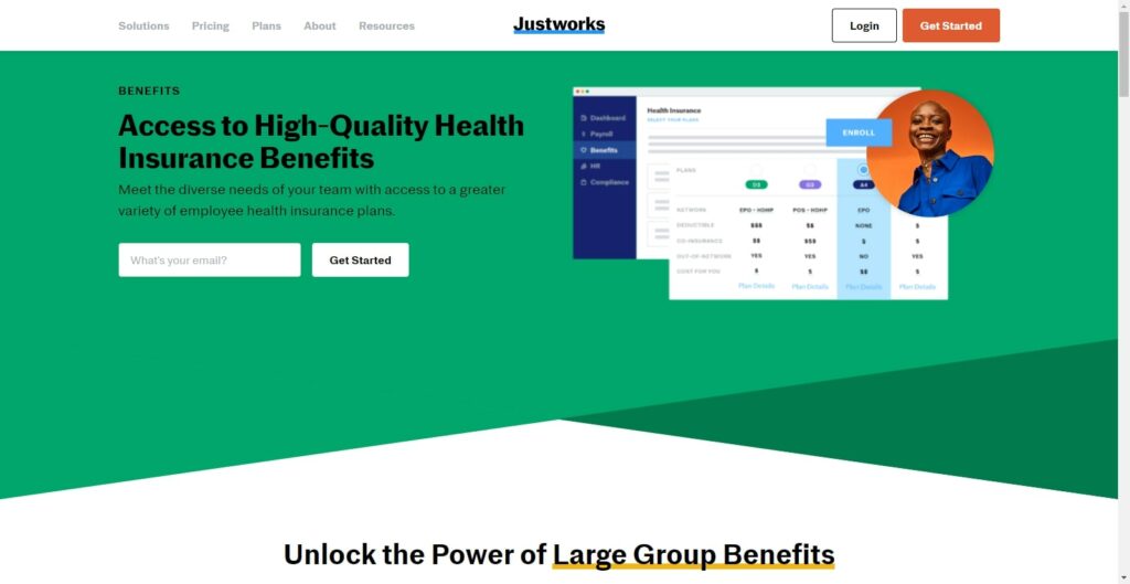 Justworks peo service health insurance