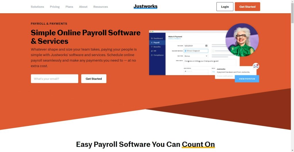 Justworks peo software homepage