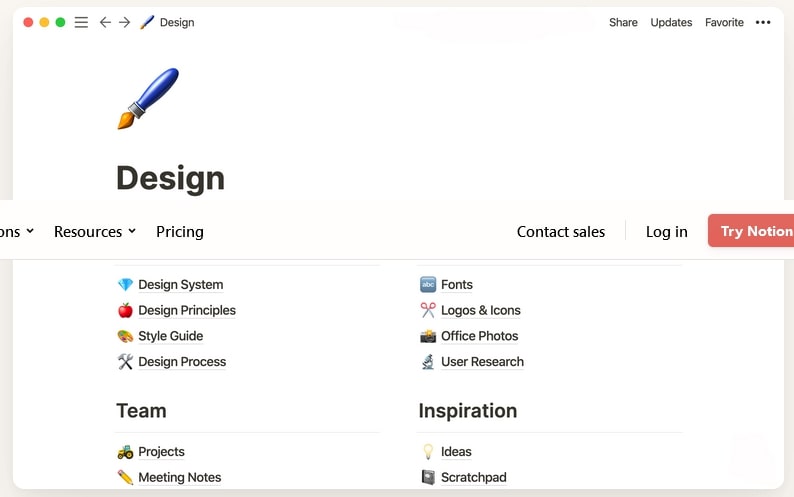 Notion project management tool Wikis and Docs