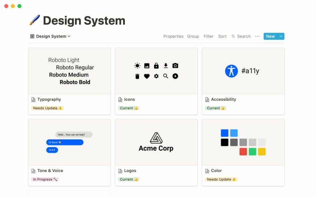 Notion project management tool user interface