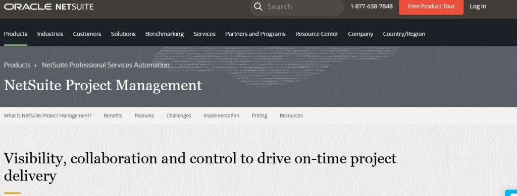 Oracle Netsuite project management solution-homepage