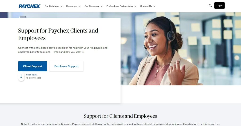 Paychex payroll solution customer support