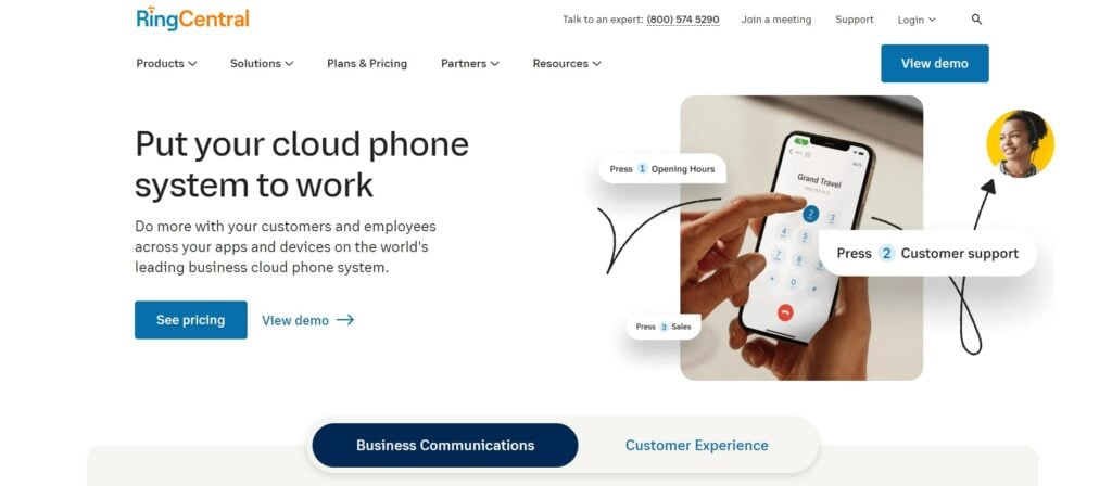 RingCentral VoIP 服務主頁