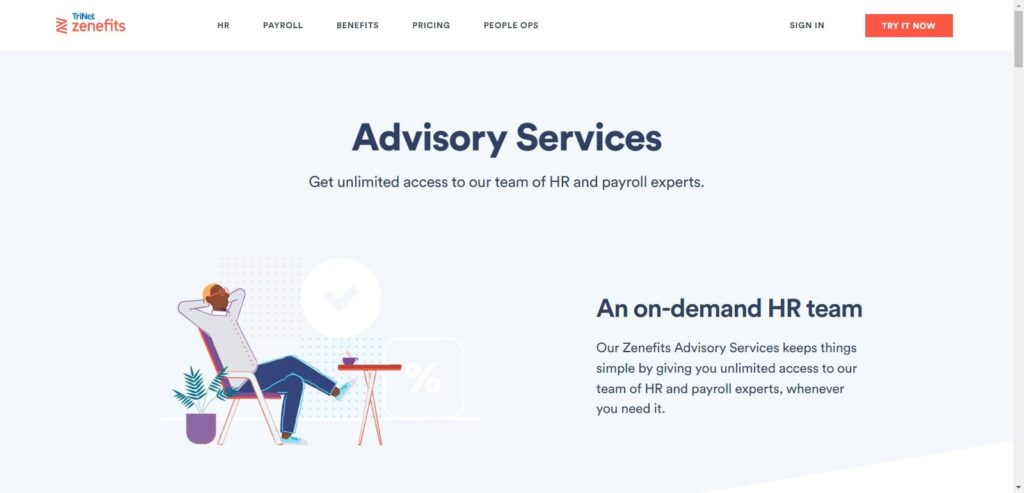 TriNet Zenefits HR software advisory services