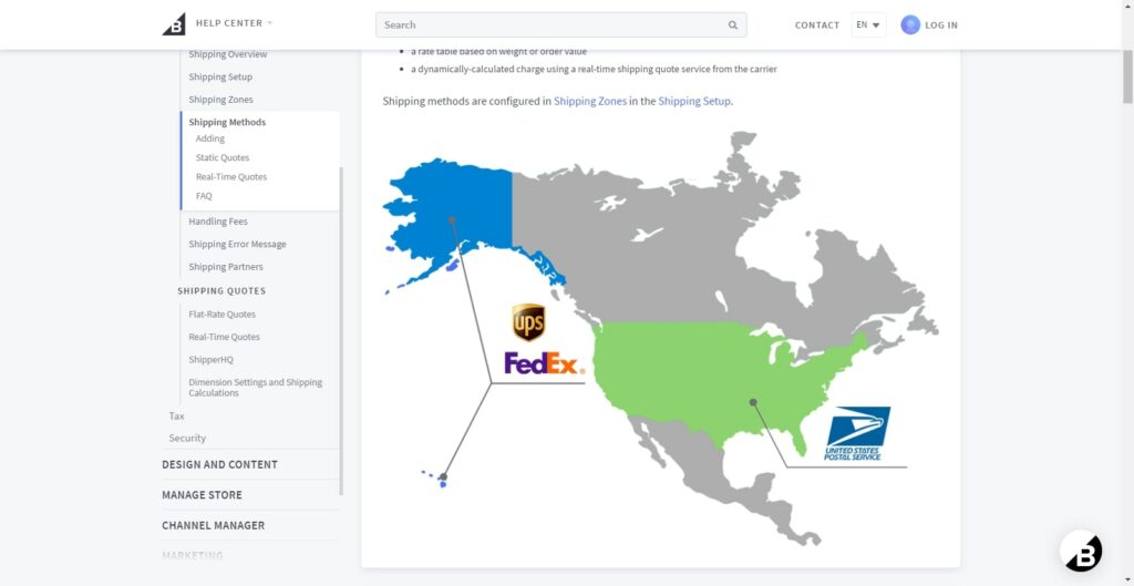 BigCommerce shipping options