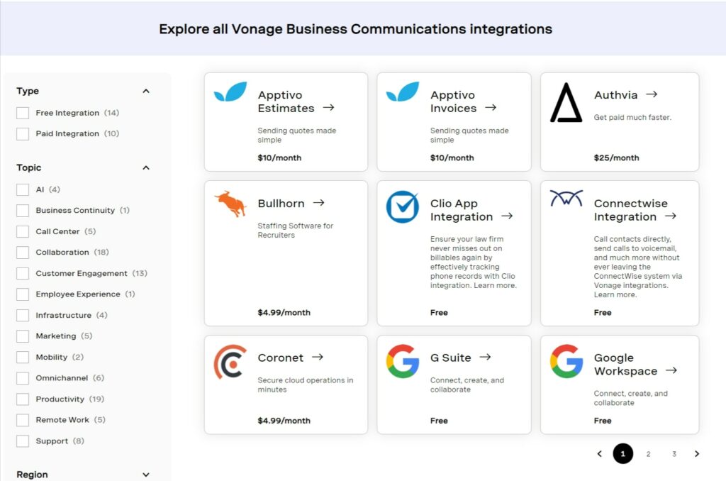 Nextiva 商務電話系統第三方集成