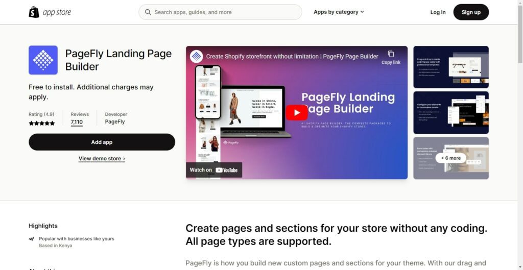 Shopify app store