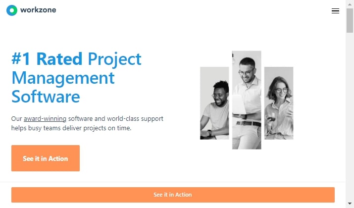 Workzone project management homepage