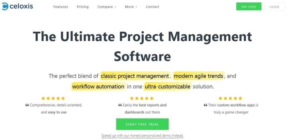 celoxis project management homepage