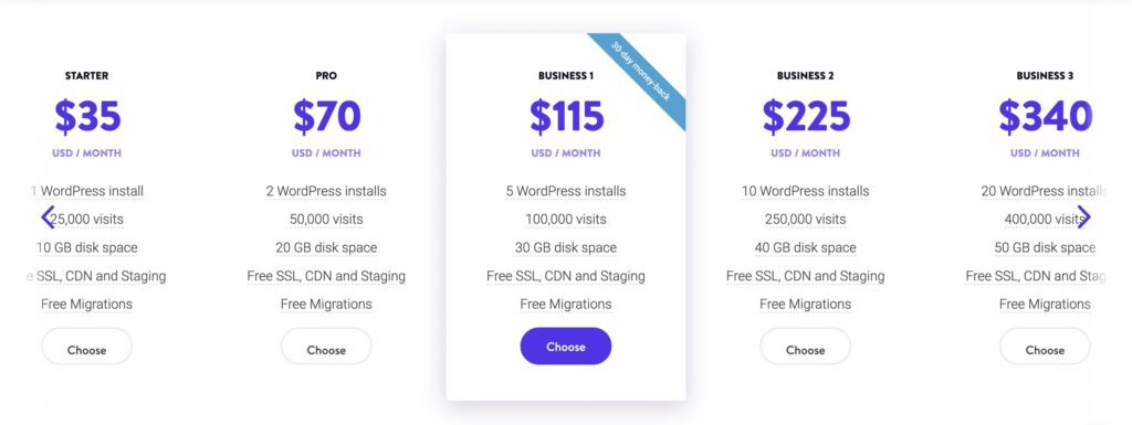 Kinsta_WP hosting_pricing