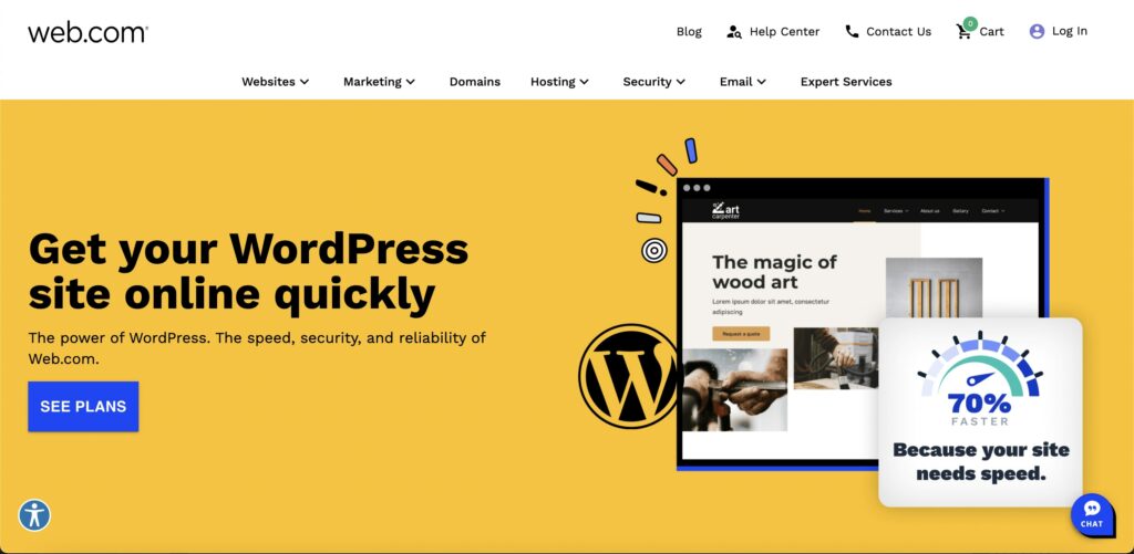 Web.com wordpress 託管主頁