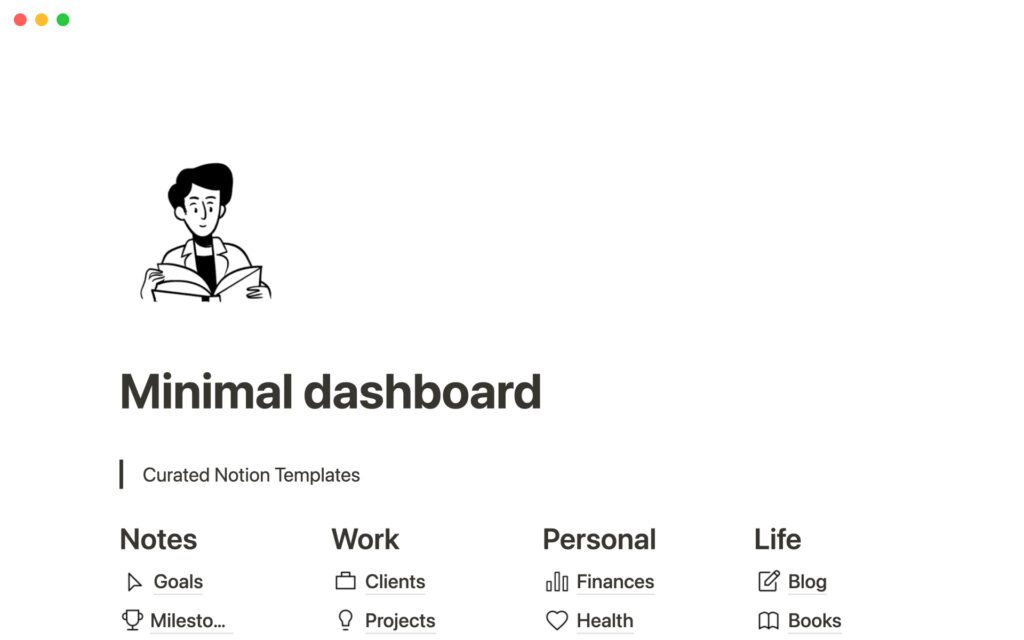 notion dashboard template