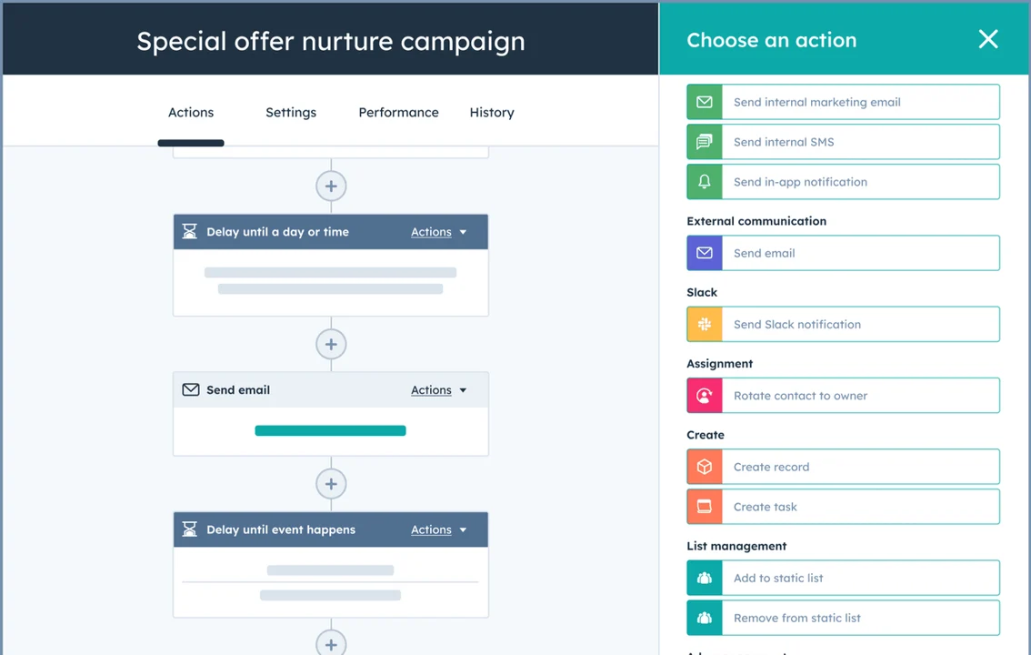 HubSpot CRM email workflow automation for startup lead nurturing